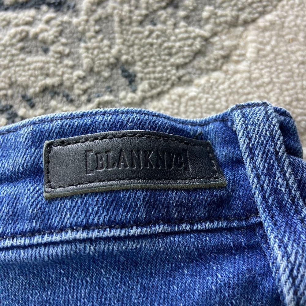 Blank Nyc X Free People Jeans Womens 25 Blue Denim Stretch High Rise Mini Flare - Picture 4 of 10